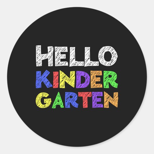 hallo kleuterschool ronde sticker (Voorkant)