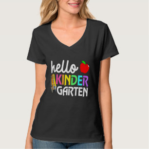 Hallo Kleuterschool Team Potlood Leraar Kinder Ter T-shirt