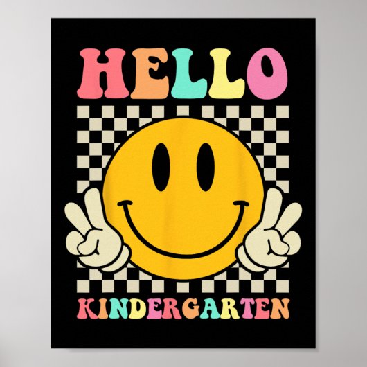 Hallo Kleuterschool Terug naar School Groovy Teach Poster (Voorkant)