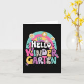 Hallo Kleuterschool Terug naar School Leraar Jonge Kaart (Gele Bloem)