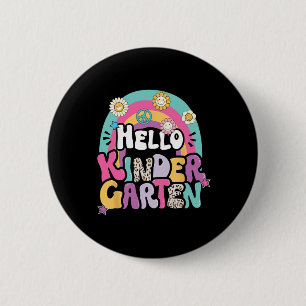Hallo Kleuterschool Terug naar School Leraar Jonge Ronde Button 5,7 Cm