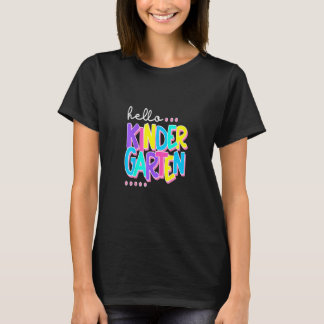Hallo kleuterschool terug naar school leraar stude t-shirt