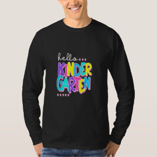 Hallo kleuterschool terug naar school leraar stude t-shirt