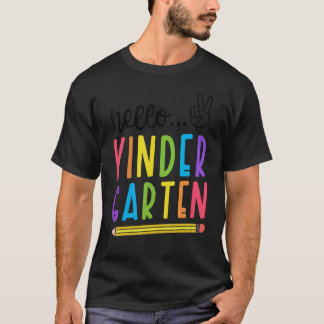 Hallo kleuterschool terug naar school leraar stude t-shirt