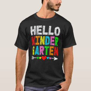 Hallo kleuterschool Terug naar school Leraar Stude T-shirt