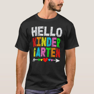 Hallo kleuterschool terug naar school leraar stude t-shirt