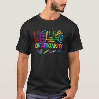 Hallo kleuterschool terug naar school leraar t-shirt