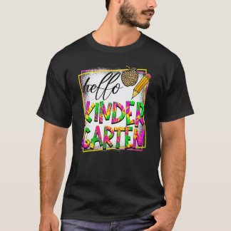 Hallo kleuterschool terug naar school leraar vrouw t-shirt