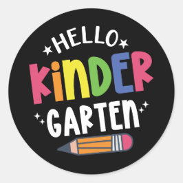 Hallo kleuterschool terug naar school ronde sticker