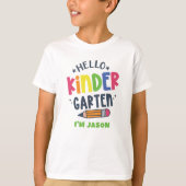 Hallo kleuterschool terug naar school t-shirt (Voorkant)