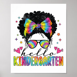 Hallo kleuterschool terug naar school zwarte vrouw poster