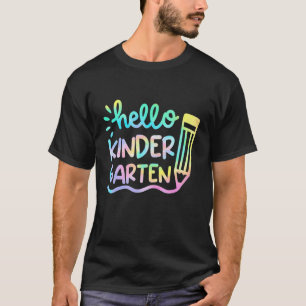 Hallo Kleuterschool Tie Dye Terug naar School Team T-shirt