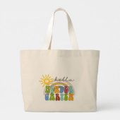 Hallo Kleuterschool voor jongens en meisjes Canvas Grote Tote Bag (Achterkant)