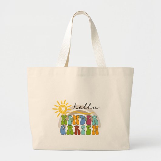 Hallo Kleuterschool voor jongens en meisjes Canvas Grote Tote Bag (Voorkant)