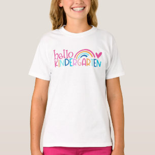 Hallo kleuterschool voor kinderen eerste schooldag t-shirt