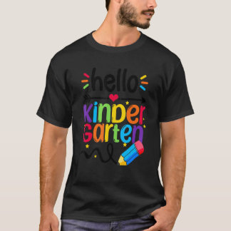 Hallo kleuterteam kleuterschool terug naar school t-shirt