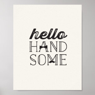 Hallo knappe kleine man jongen baby kinderkamer ku poster