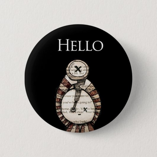 'Hallo..'-knop Ronde Button 5,7 Cm (Voorkant)