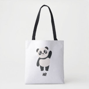 Hallo Knuffelende Waving Panda Beer Schoudertas Tote Bag