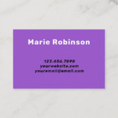 HALLO Koe Print Zwart Wit Paarse Visitekaartje (Achterkant)