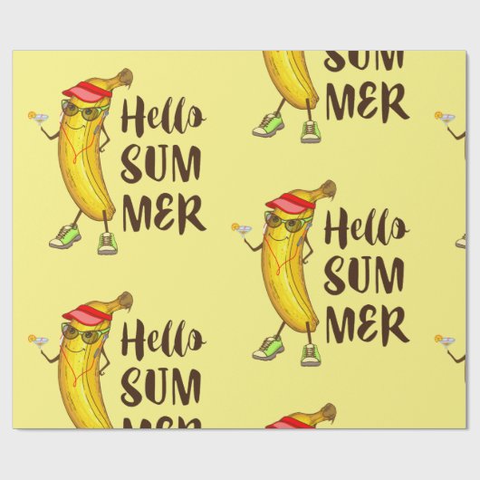 Hallo Koele banaan Cadeaupapier (Vlak)