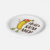 Hallo Koele banaan Papieren Bordje (Gekanteld)