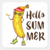 Hallo Koele banaan Vierkante Sticker (Voorkant)