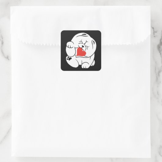 HALLO KOKORO Chow dog Vierkante Sticker (Tas)