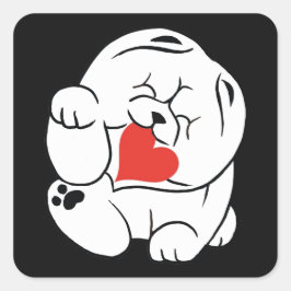 HALLO KOKORO Chow dog Vierkante Sticker