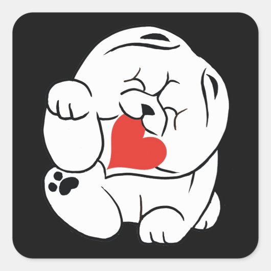 HALLO KOKORO Chow dog Vierkante Sticker (Voorkant)