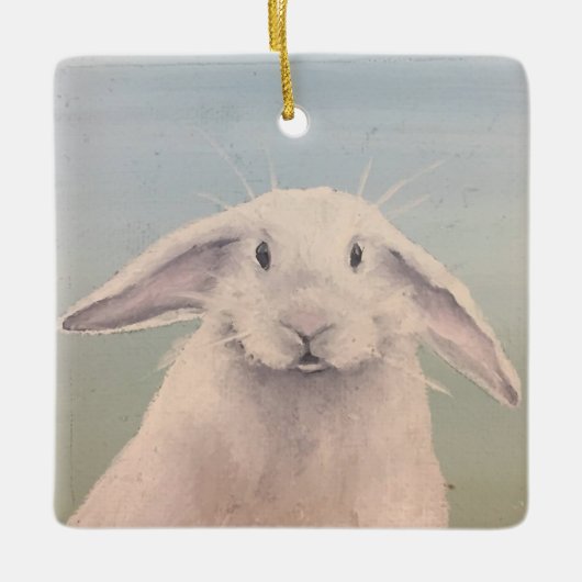 Hallo Konijn Keramisch Ornament (Voorkant)