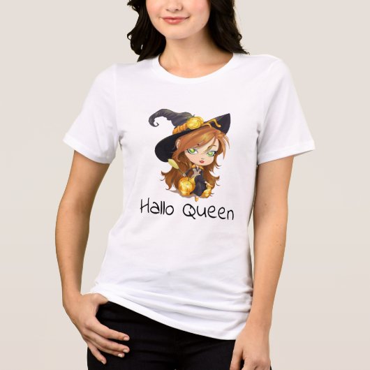Hallo Koningin | Halloween Tri-Blend Shirt (Voorkant)