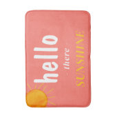 Hallo Koraal = daar Sunshine Typografie Badmat (Voorkant Verticaal)