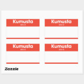 hallo "Kumusta ako si" Rechthoekige Sticker (Vel)