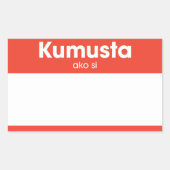 hallo "Kumusta ako si" Rechthoekige Sticker (Voorkant)