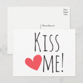 Hallo Kus me liefde rood hart denken aan jou, Briefkaart (Voorkant / Achterkant)