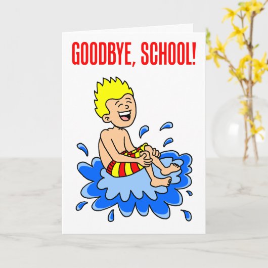 Hallo Laatste schooldag Kaart (Gele Bloem)