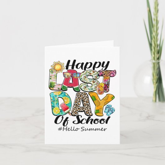 Hallo Laatste schooldag Kaart (Voorkant)