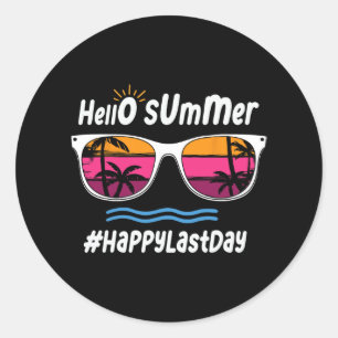 Hallo Laatste schooldag Ronde Sticker