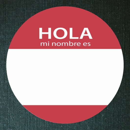 Hallo label Hola Mi Nombre Es RED Spaans