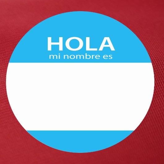 Hallo label Hola Mi Nombre Es Spaans