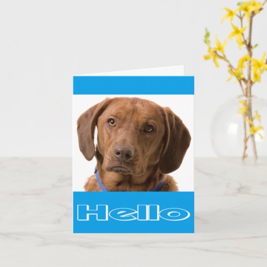 Hallo Labrador Retriever Puppy Dog Note Kaart (Gele Bloem)