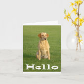Hallo Labrador Retriever Puppy Dogs Note Kaart (Gele Bloem)