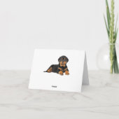 Hallo Lachen Rottweiler Puppy Dog Denken aan jou, Kaart (Achterkant)