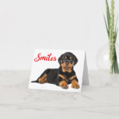 Hallo Lachen Rottweiler Puppy Dog Denken aan jou, Kaart (Voorkant)