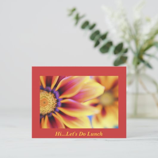 Hallo...Laten we Do Lunch Briefkaart (Staand voorkant)