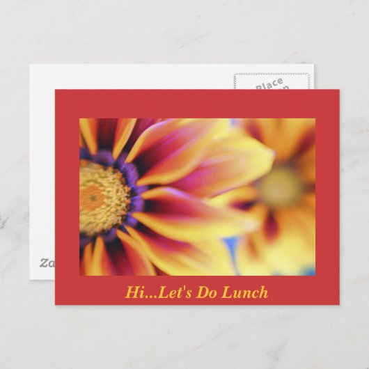 Hallo...Laten we Do Lunch Briefkaart (Voorkant / Achterkant)