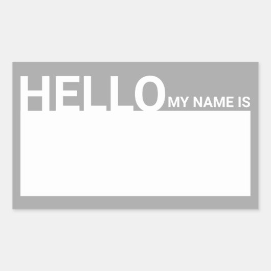 Hallo Leeg Modern Rechthoekige Sticker (Voorkant)