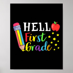 Hallo leerkracht eerste klas leerling terug naar s poster
