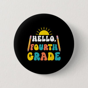 Hallo leerkracht vierde klas leerlingen 4e leerjaa ronde button 5,7 cm